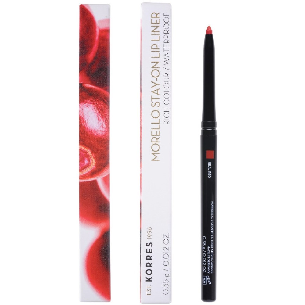 Korres | Morello Stay-On Lip Liner Rich Colour Waterproof 02 Real Red | 0.35gr