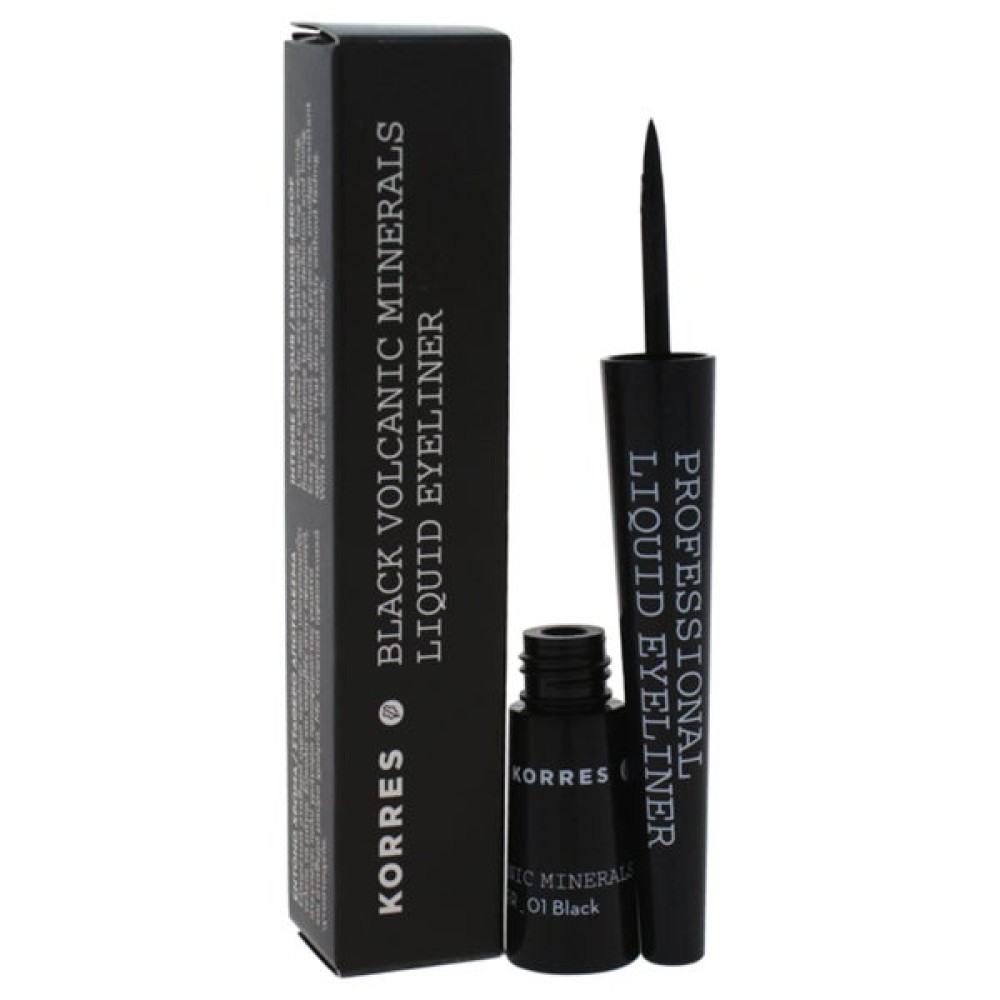 Korres | Professional Liquid Eyeliner 01 Μαύρο, Εξαιρετικά Σταθερό Υγρό Eyeliner | 2.50ml