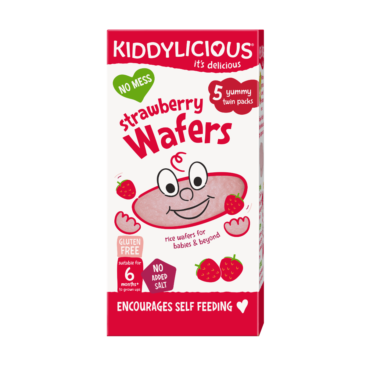 Kiddylicious | Strawberry Wafers Ρυζογκοφρέτα Φράουλα από τον 6ο Μήνα | 20gr