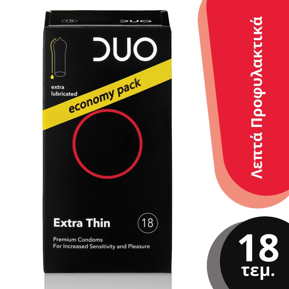 DUO | Extra Thin Προφυλακτικά Economy Pack | 18τμχ