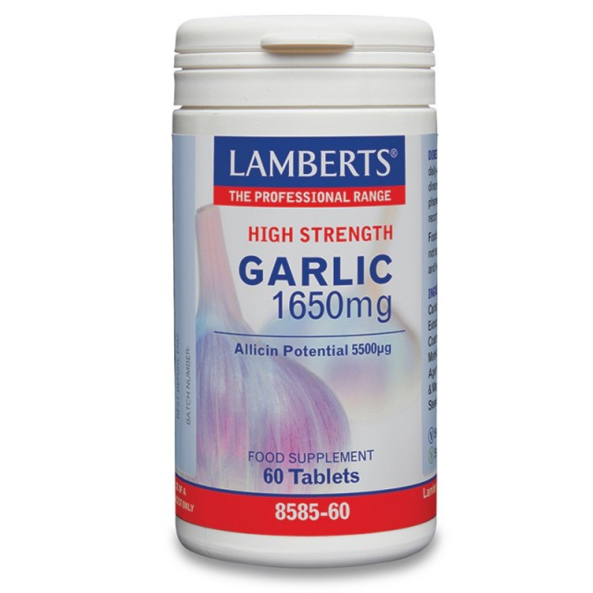 Lamberts | Garlic 1650mg Συμπλήρωμα Διατροφής με Σκόρδο | 60tabs