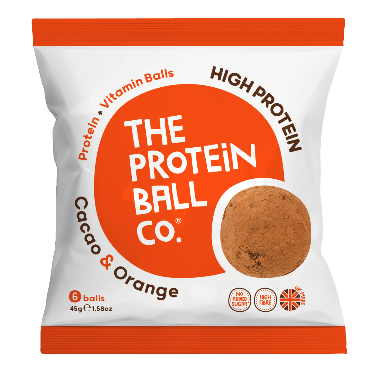 The Protein Ball Co. |  Μπαλίτσες Πρωτεΐνης Κακάο & Πορτοκάλι | 6balls