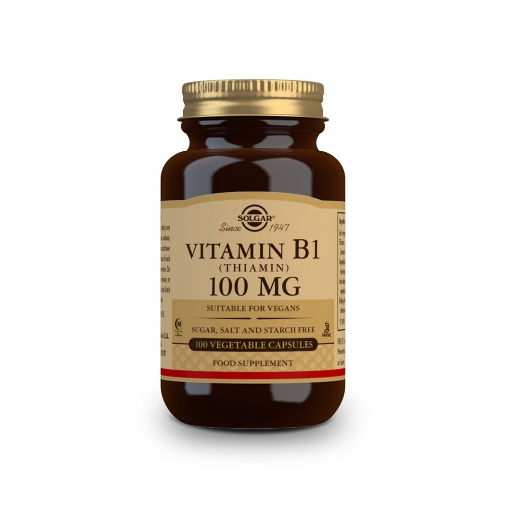 Solgar | Συμπλήρωμα Διατροφής Vitamin B1 (Thiamin)  100mg | 100vegicaps