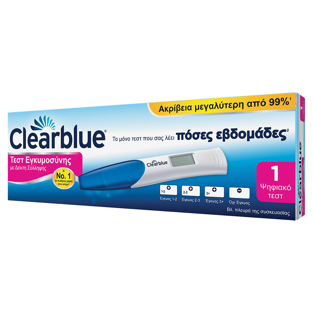 Clearblue | Τεστ Εγκυμοσύνης με Δείκτη Σύλληψης | 1 ψηφιακό τεστ