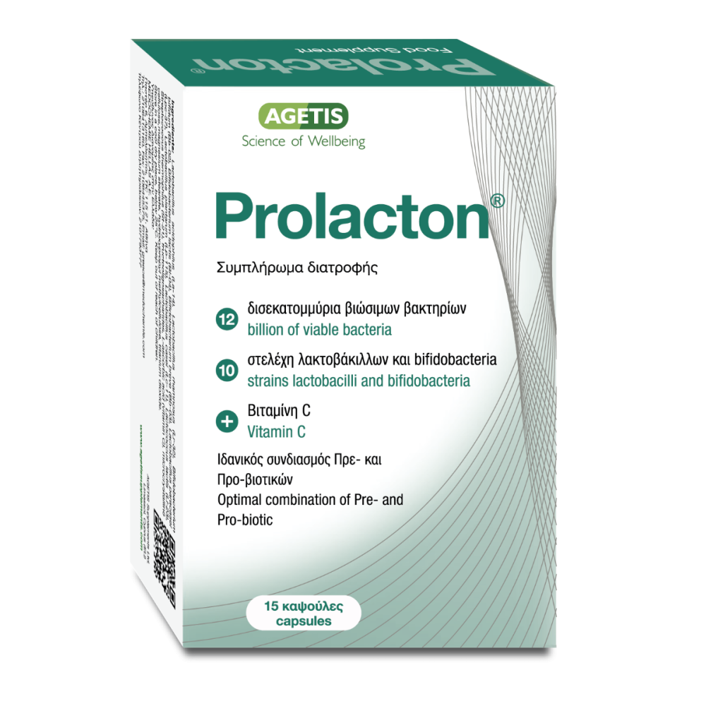 Agetis | Prolacton Συνδυασμός Πρεβιοτικών και Προβιοτικών | 15caps