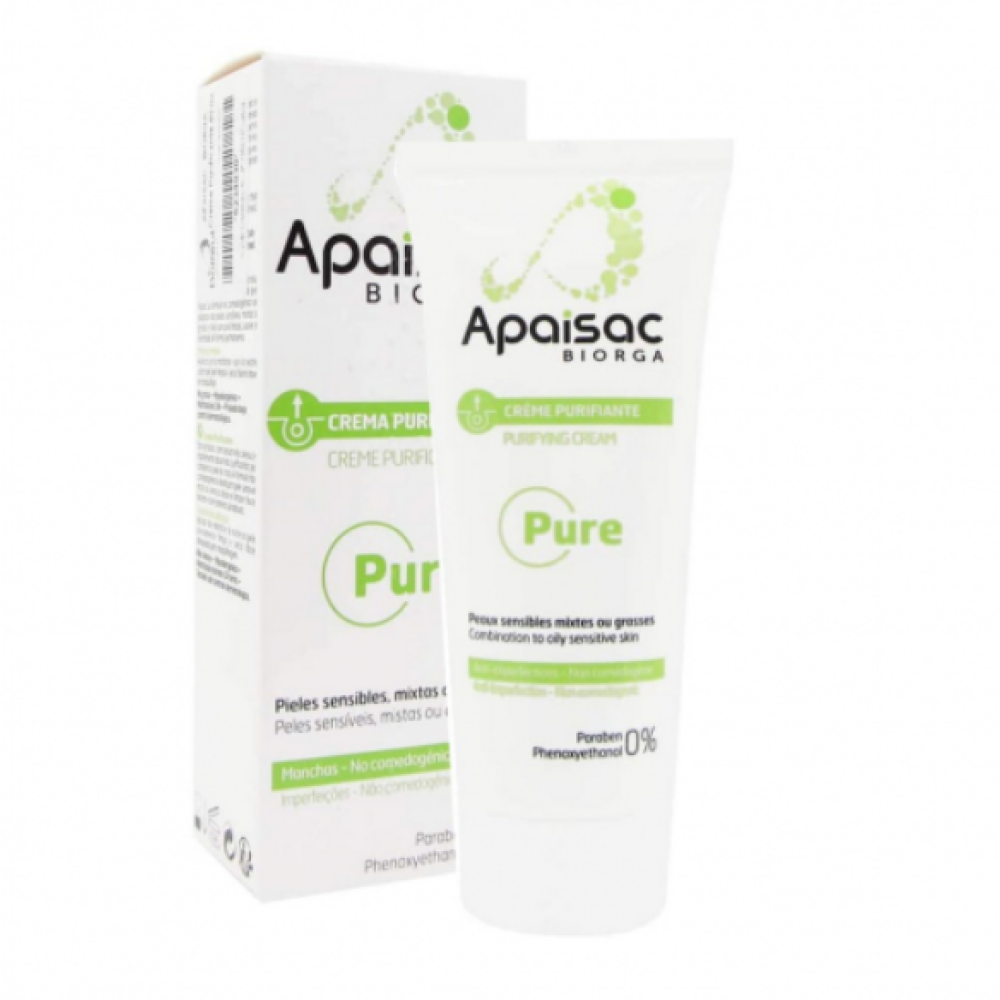 Biorga | Apaisac Pure Cream For Combination To Oily Sensitive Skin Κρέμα Προσώπου για Καταπολέμηση Ατελειών σε Λιπαρές & Ευαίσθητες Επιδερμίδες | 40ml
