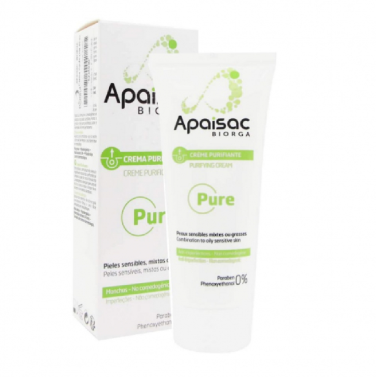 Biorga | Apaisac Pure Cream For Combination To Oily Sensitive Skin Κρέμα Προσώπου για Καταπολέμηση Ατελειών σε Λιπαρές & Ευαίσθητες Επιδερμίδες | 40ml