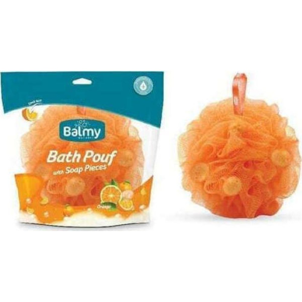 Balmy  Bath Pouf Σφουγγάρι με Πέρλες Σαπουνιού με Άρωμα Πορτοκάλι | 1τμχ