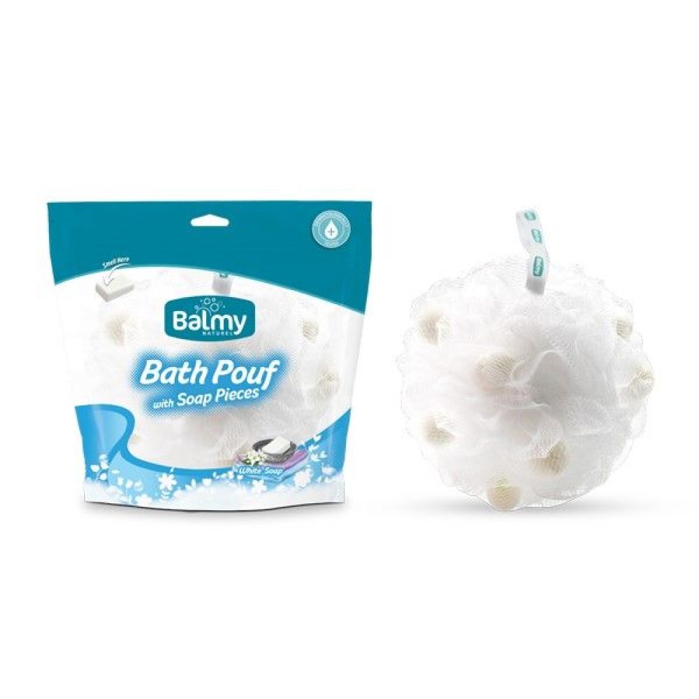 Vican | Balmy Bath Pouf Σφουγγάρι με Πέρλες Σαπουνιού με Άρωμα Άσπρου Σαπουνιού(White Soap) | 1τμχ