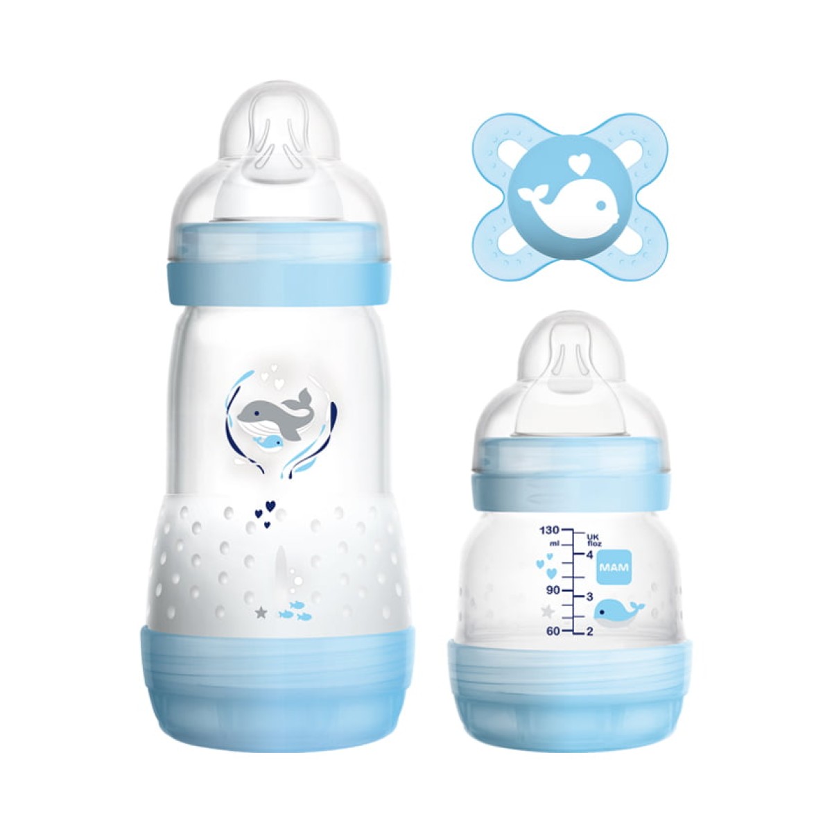 Mam | Easy start Anti-Colic Starter Set Σετ 2 Μπιμπερό & Πιπίλα 0+ Μηνών | Μπλε