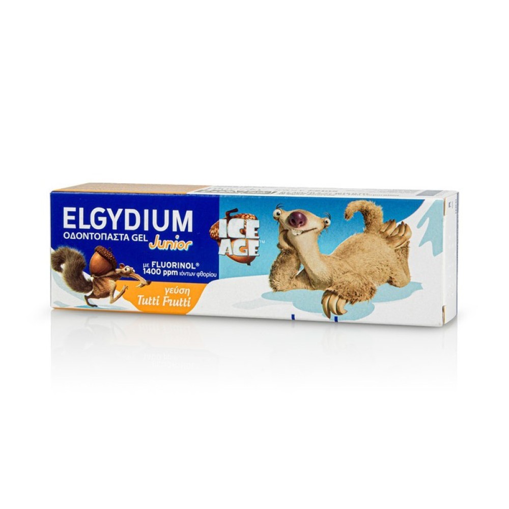 Elgydium | Junior Ice Age Οδοντόπαστα Gel 1400ppm με Γεύση Tutti Frutti 7-12 Ετών | 50ml