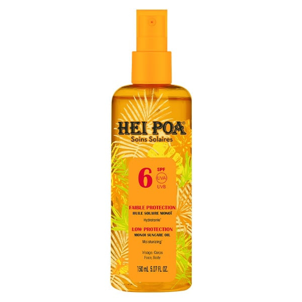 Hei Poa | Monoi Suncare Oil SPF6 Αντηλιακό Λάδι για Πρόσωπο & Σώμα | 150ml