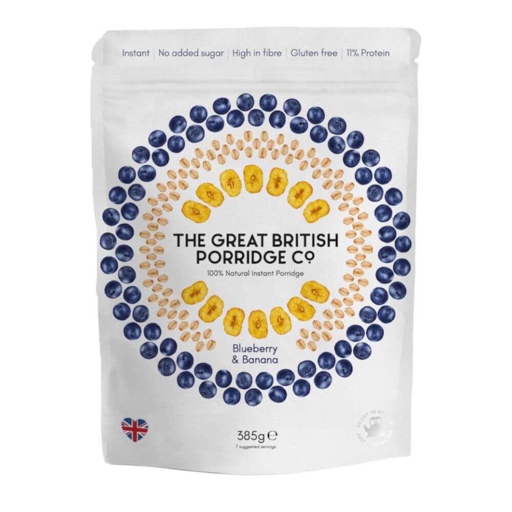 The Great British Porridge | Νιφάδες Βρώμης με Γεύση Mύρτιλο & Μπανάνα | 385g