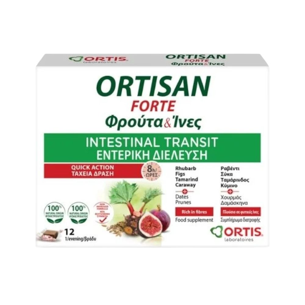 Ortis | Ortisan Forte Φρούτα & Ινες για την Εντερική Διέλευση | 12τμχ