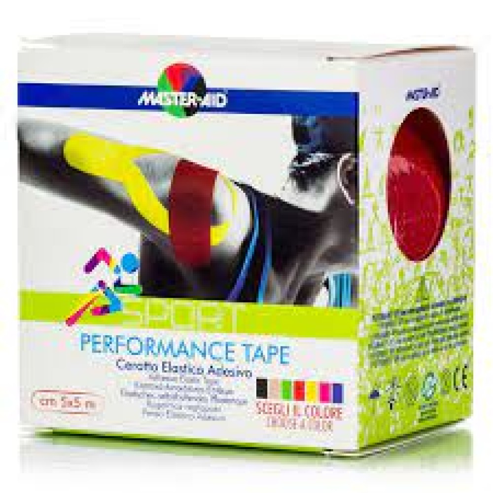 Master Aid | Kinesio Sport Performance Tape |Κόκκινο  Ελαστικό Αυτοκόλλητο Επίθεμα 5x5cm