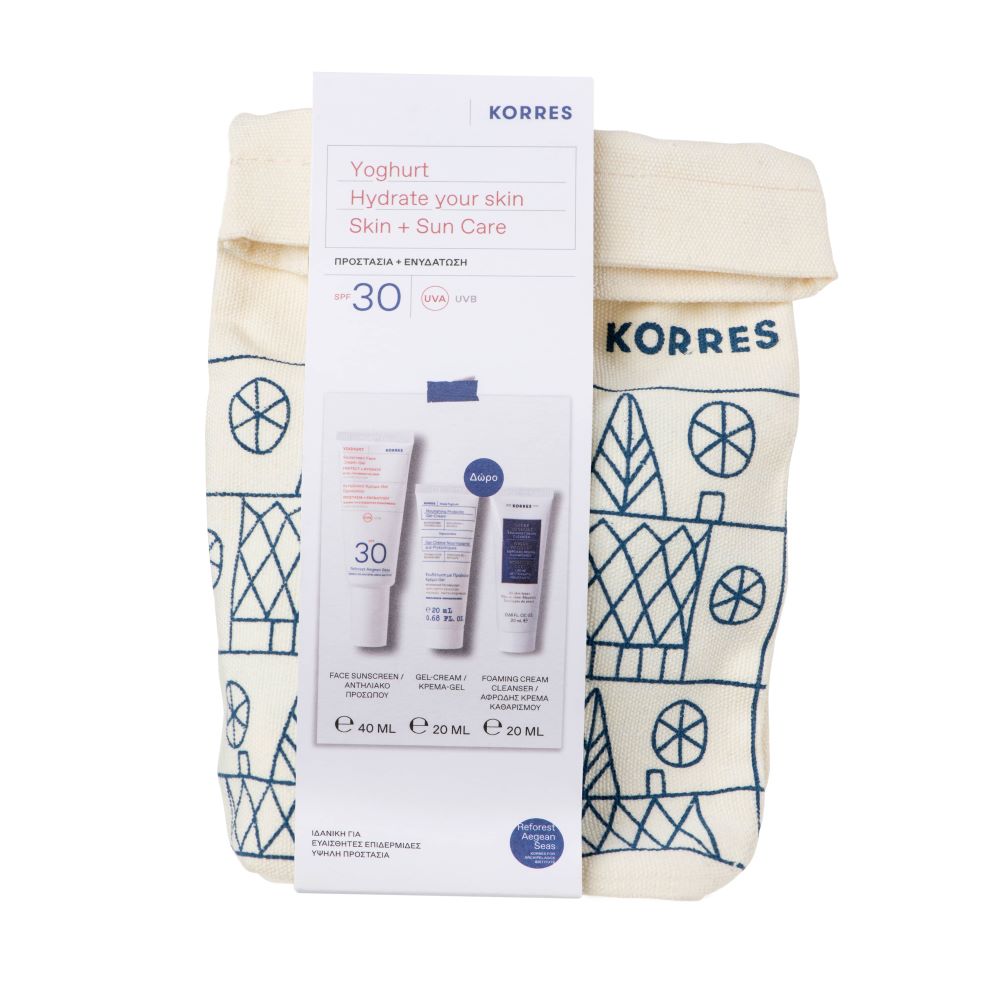 Korres | Promo Αντηλιακή Κρέμα Προσώπου SPF50 50ml & Lip Balm Mint 4,5gr & Kρέμα Kαθαρισμού με Γιαούρτι 20ml