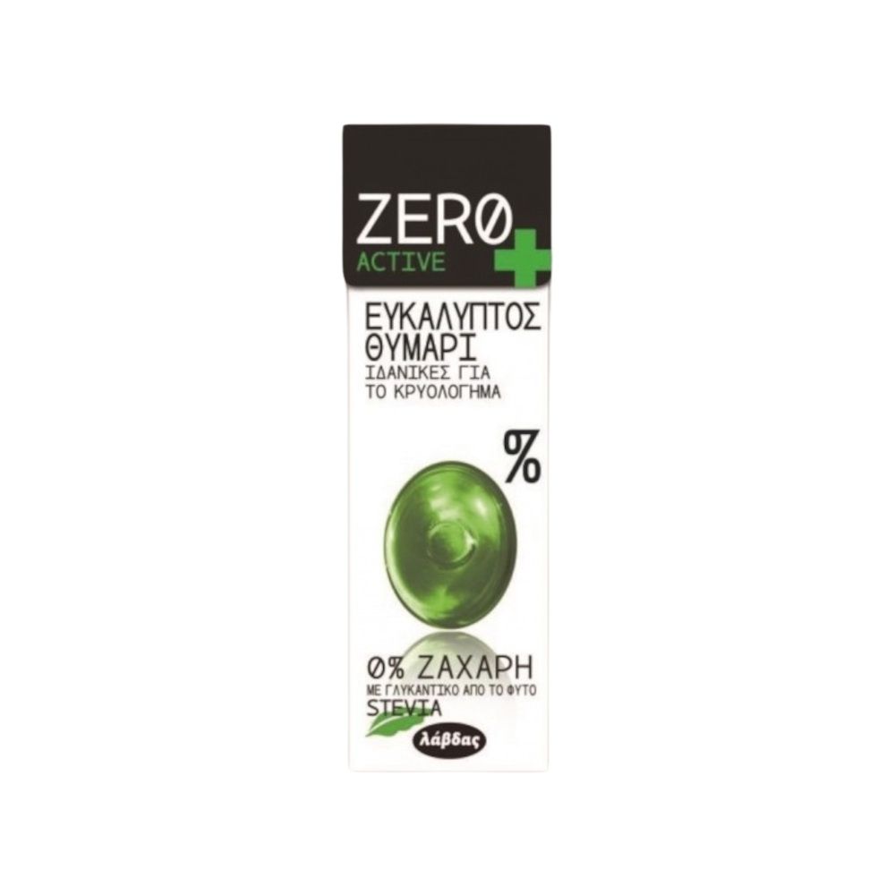 Lavdas | Zero Active Καραμέλες Ευκάλυπτος & Θυμάρι για το Κρυολόγημα με Stevia | 32gr