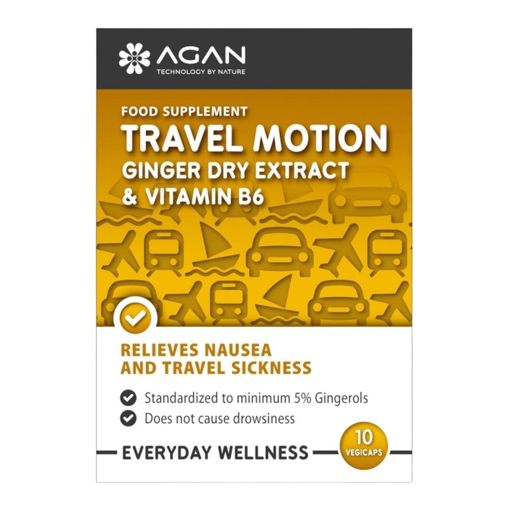 Agan | Travel Motion Ginger Dry Extract & Vitamin B6 | 10 vegicaps