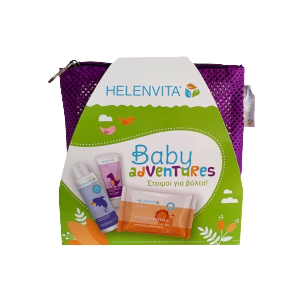Helenvita | Promo Baby Adventures Baby All Over Cleanser 100ml & Baby Nappy Rash Cream 20ml & Baby Μωρομάντηλα 20τμχ