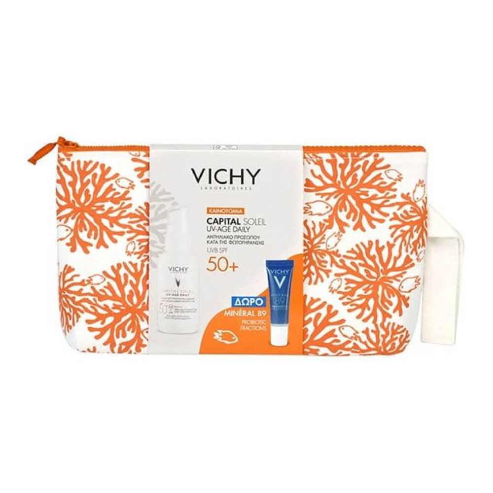 Vichy  | Αντηλιακό Προσώπου Kατά Tης Φωτογήρανσης  SPF50 40 ml | & ΔΩΡΟ Mineral 89 Probiotic 10ml  | & Νεσεσερ