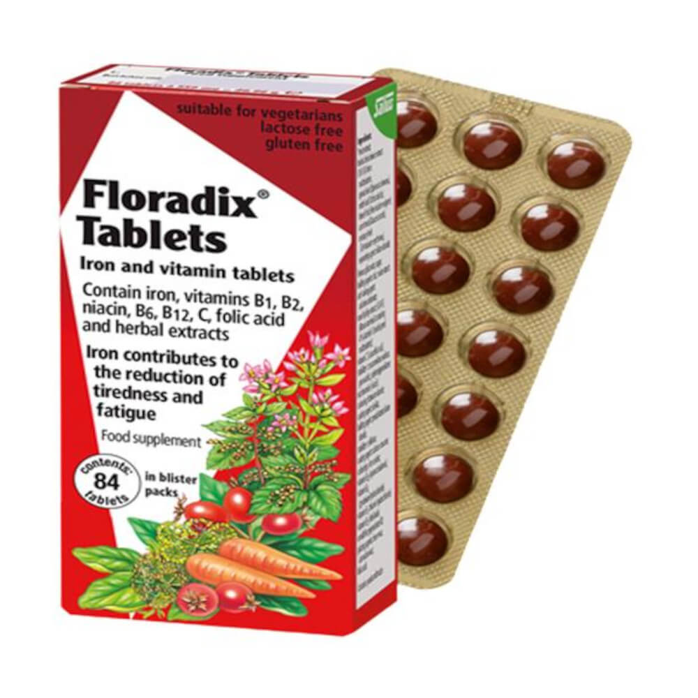 Power Health | Floradix Τονωτικό Συμπλήρωμα Διατροφής με Οργανικό Σίδηρο, Βιταμίνες C & B Complex | 84tabs
