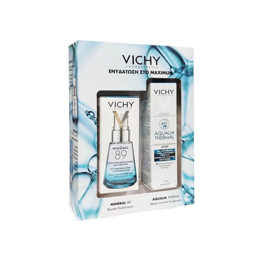 Vichy | Promo Mineral 89 Daily Booster με Υαλουρονικό Οξύ 30ml & Aqualia Thermal Light Cream | Ενυδατική Κρέμα Ελαφριάς Υφής 30ml