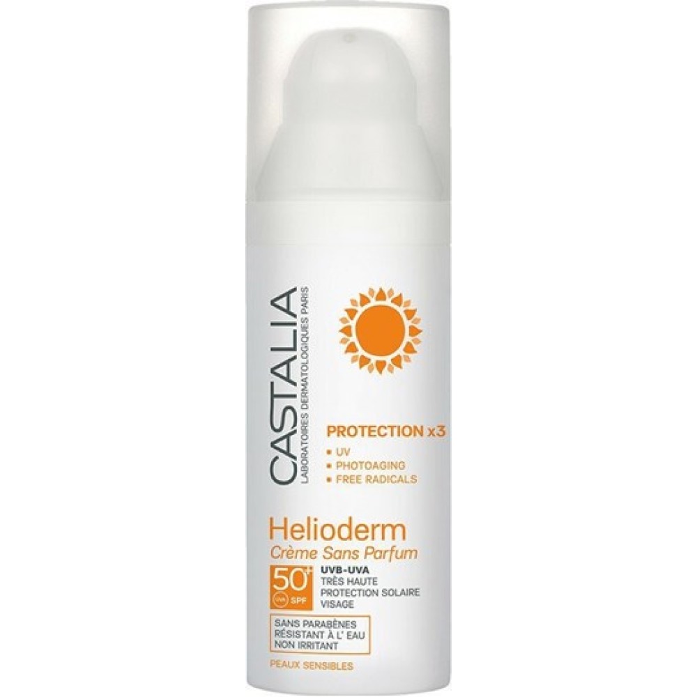 Castalia | Helioderm Creme Sans Parfum Protection x3 SPF50 Αντιηλιακή Κρέμα Προσώπου Χωρίς Άρωμα| 50ml