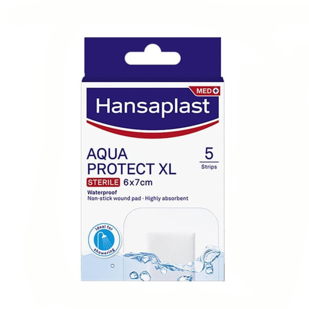 Hansaplast | Aqua Protect XL | Αδιάβροχα Επιθέματα για Μεσαίες και Μεγαλύτερες Πληγές 6 x 7cm | 5τμχ