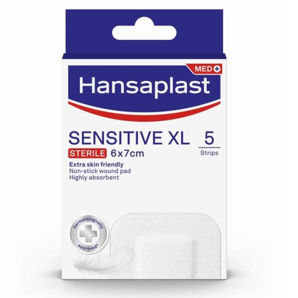 Hansaplast | Sensitive XL | Επιθέματα για Ευαίσθητη Επιδερμίδα 6 x 7cm | 5τμχ