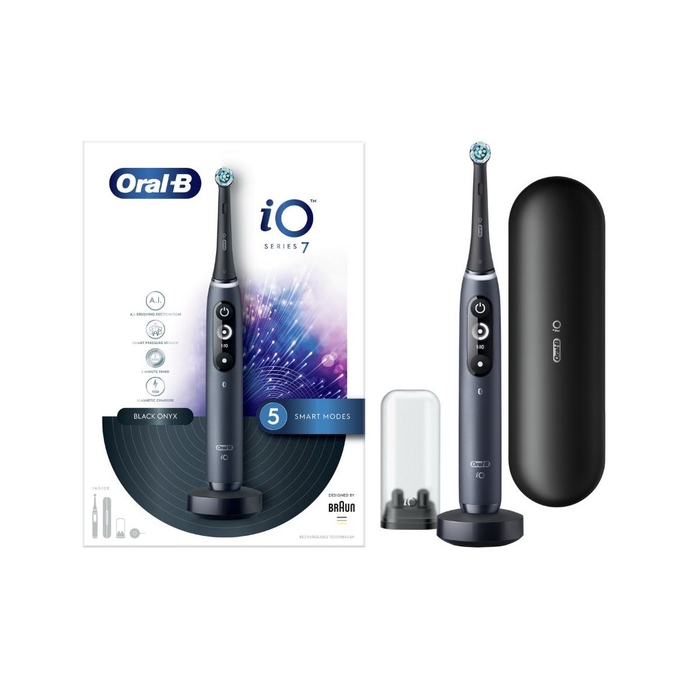 Oral-B | iO Series 7 Magnetic Black Onyx Ηλεκτρική Οδοντόβουρτσα Νέας Τεχνολογίας iO σε Μαύρο Χρώμα