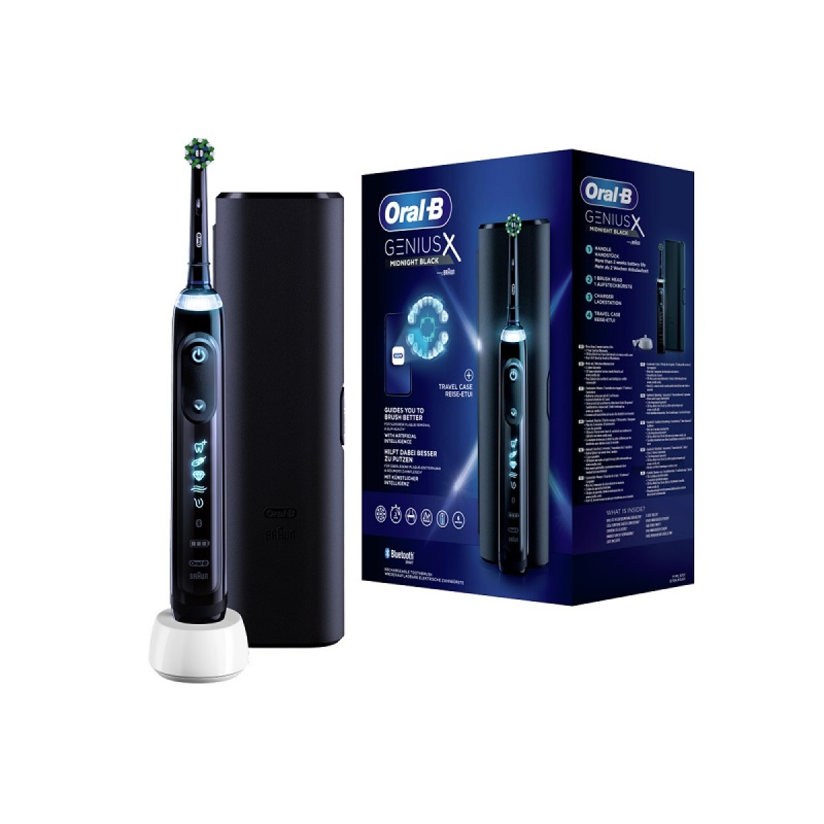 Oral-B | Genius-X Midnight Black Travel Case Ηλεκτρική Οδοντόβουρτσα σε Χρώμα Μαύρο με Θήκη Ταξιδιού