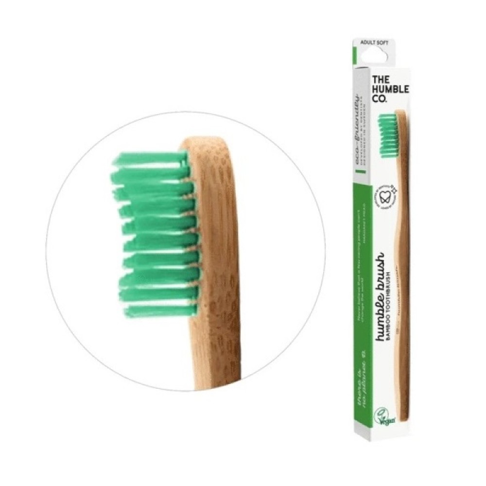 The Humble Co. | Humble Brush Bamboo Toothbrush Οδοντόβουρτσα από Μπαμπού Adult Soft Πράσινο | 1 τεμάχιο