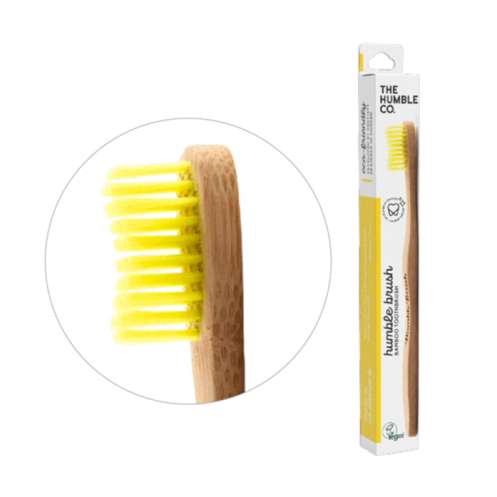 The Humble Co. | Humble Brush Bamboo Toothbrush Οδοντόβουρτσα από Μπαμπού Adult Soft Κίτρινο| 1 τεμάχιο