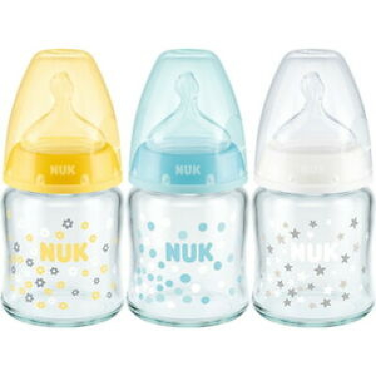 Nuk | First Choice Plus Μπιμπερό Γυάλινο με Θηλή Σιλικόνης Medium 0-6m | 120ml