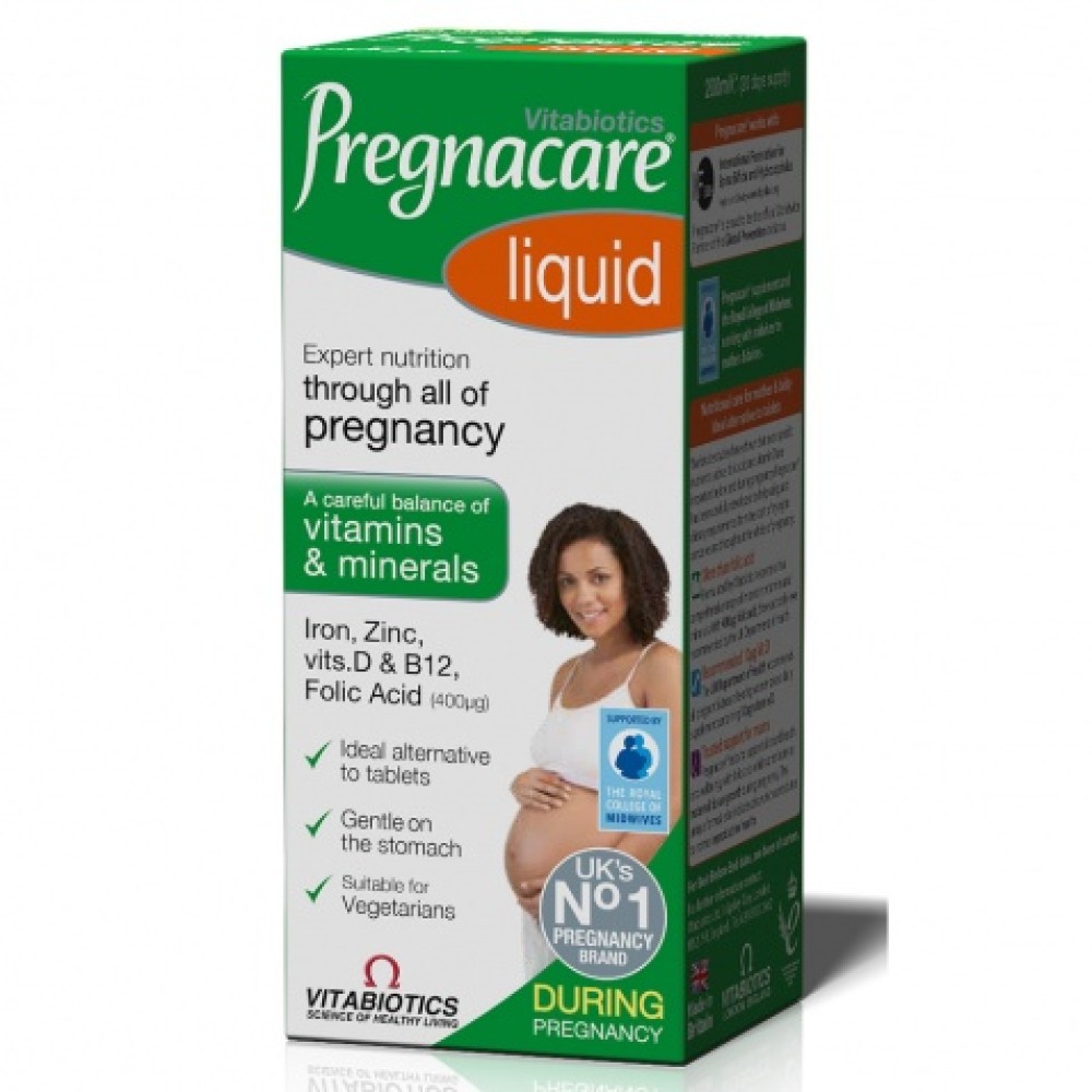 Vitabiotics | Pregnacare Liquid Πόσιμο Συμπλήρωμα για τη Διατροφική Υποστήριξη των Γυναικών κατά την Εγκυμοσύνη | 200ml