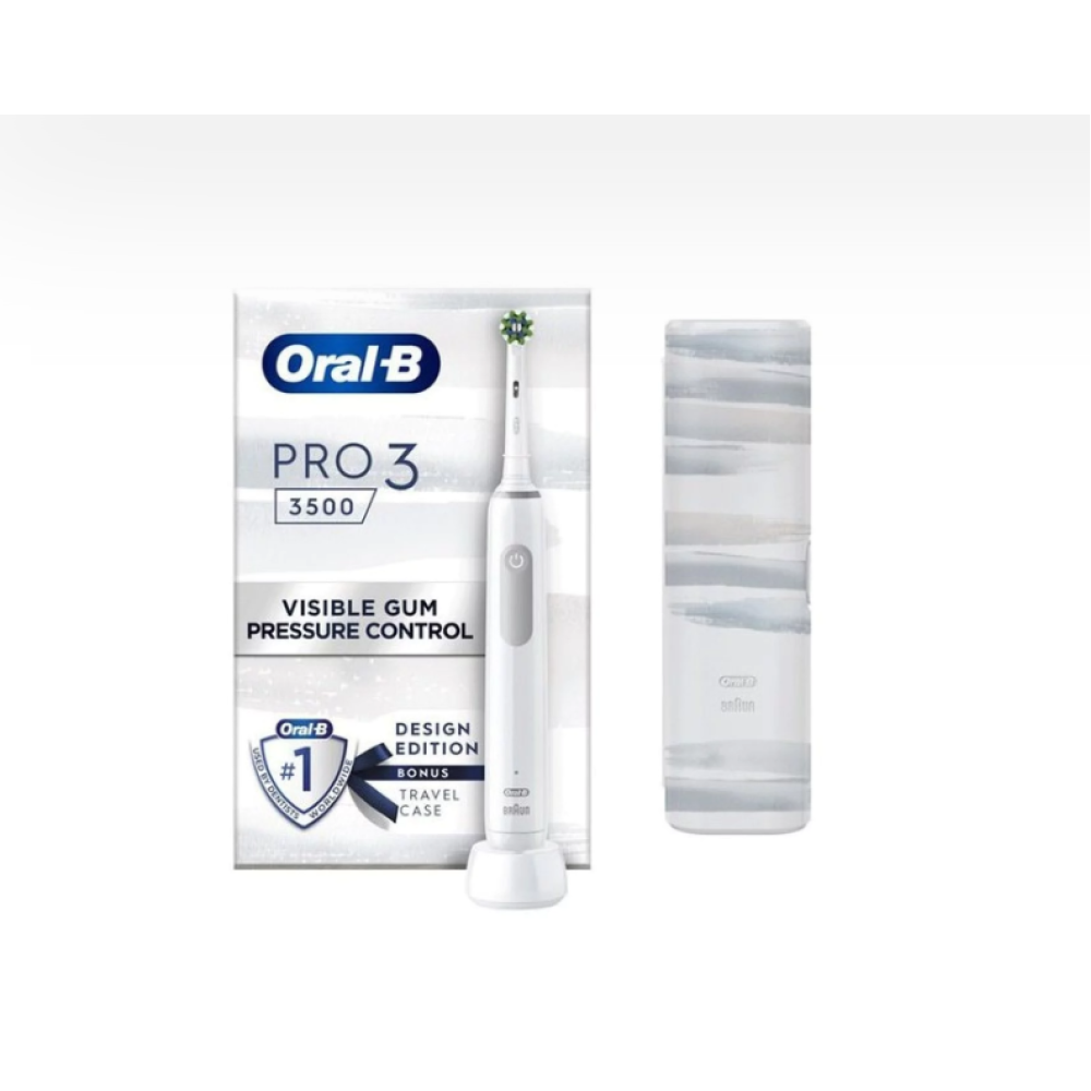 Oral-B | Επαναφορτιζόμενη Ηλεκτρική Οδοντόβουρτσα Pro 3 3500 Design Edition & ΔΩΡΟ Θήκη Ταξιδίου | 1τμχ