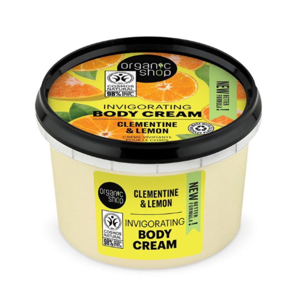 Organic Shop | Invigorating Body Cream Clementine & Lemon Αναζωογονητική Κρέμα Σώματος Κλημεντίνη & Λεμόνι | 250ml