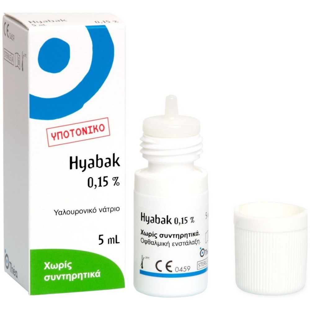 Thea Hyabak 0,15% | Οφθαλμικές Σταγόνες - Κολλύριο Με Υαλουρονικό Νάτριο | 5ml