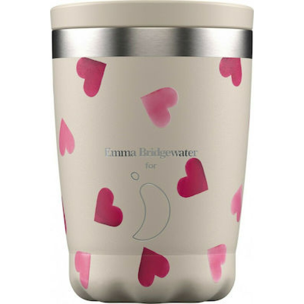 Chillys |Ανοξείδωτο Ισοθερμικό Ποτήρι Καφέ | Emma Bridgewater Pink Hearts 340ml