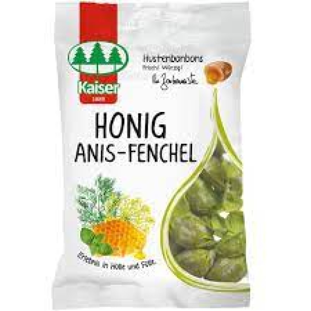 Kaiser Honig Anis-Fenchel | Καραμέλες για το Bήχα με Μέλι, Γλυκάνισο & Μάραθο | 90g