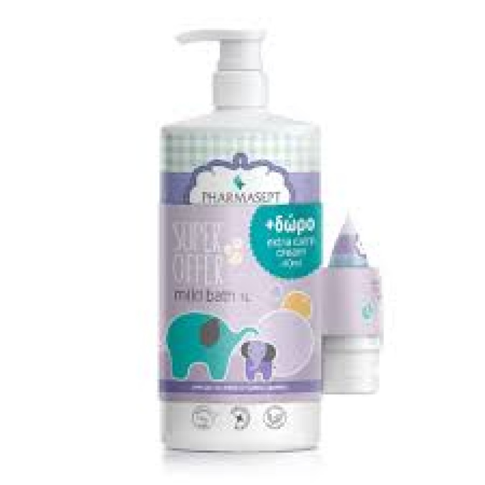 Pharmasept | Tol Velvet Baby Mild Bath | Βρεφικό Αφρόλουτρο για Σώμα & Μαλλιά 1lt | & Δώρο Extra Calm Cream | 40ml