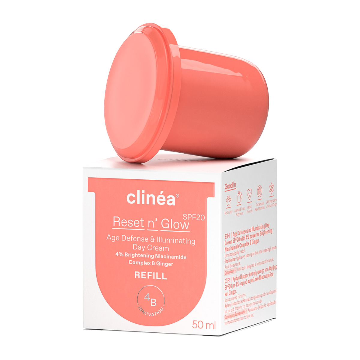 Clinéa | Reset n\' Glow SPF20 Refill | Κρέμα Ημέρας Αντιγήρανσης και Λάμψης - Ανταλλακτικό | 50ml
