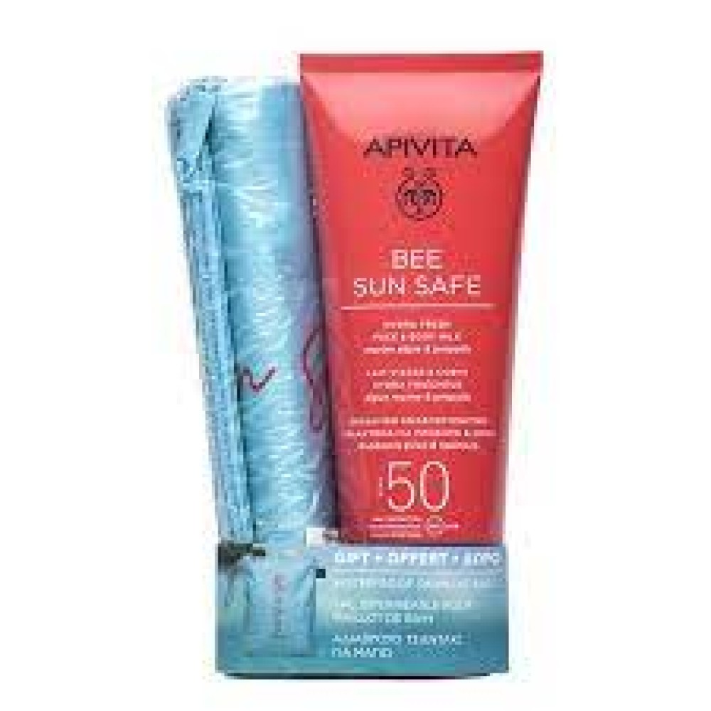 Apivita | Bee Sun Safe Promo Pack | Με Hydra Fresh Face & Body Milk SPF50 200ml | & Δώρο Αδιάβροχο Τσαντάκι για Μαγιό | 1σετ