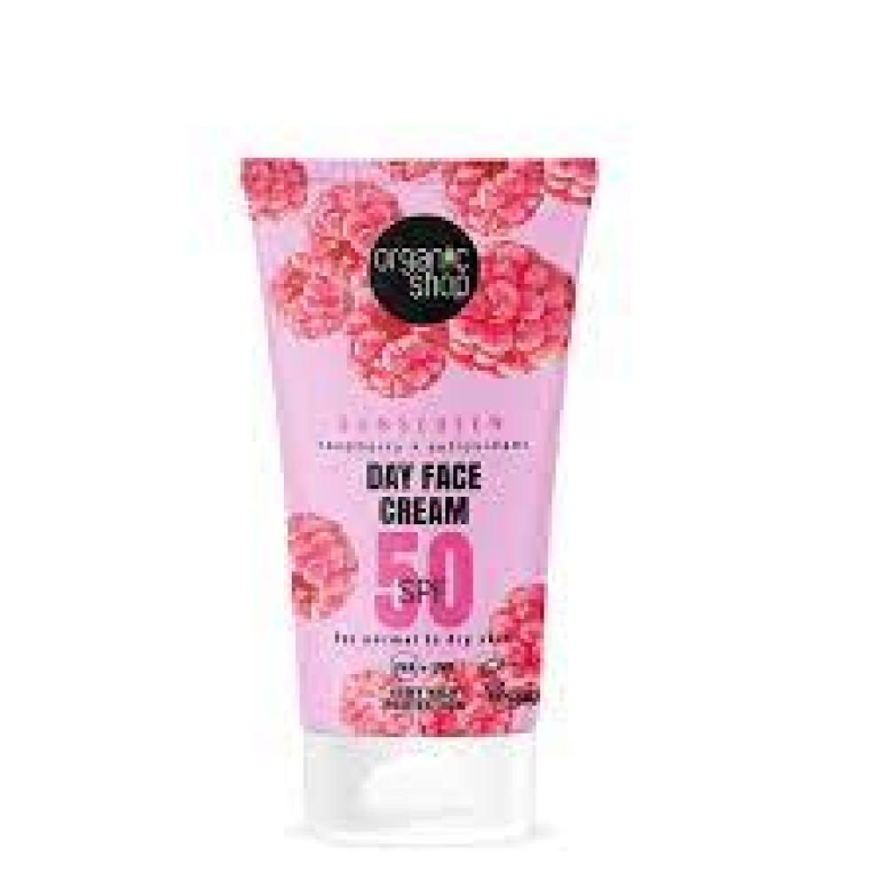 Organic Shop | Sun Sunscreen Day Face Cream SPF50 Normal to Dry skin | Αντηλιακό Προσώπου για Κανονική προς Ξηρή επιδερμίδα | 50ml