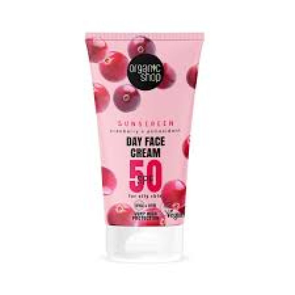 Organic Shop | Sunscreen Day Face Cream Oily Skin | Αντηλιακή Κρέμα Προσώπου με SPF50 για Λιπαρή Επιδερμίδα | 50ml