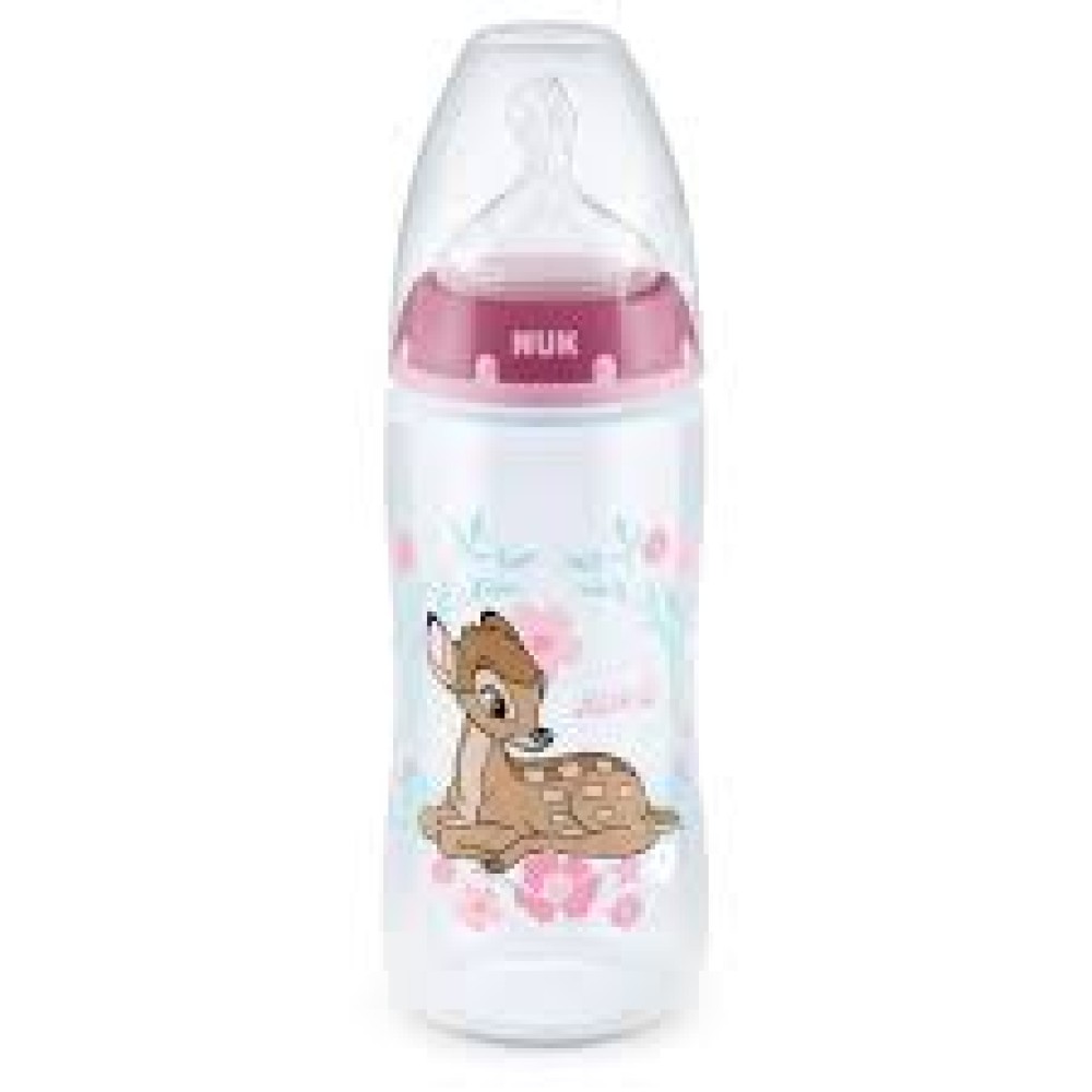 Nuk | First Choice Plus | Πλαστικό Μπιμπερό με Δείκτη Ελέγχου Θερμοκρασίας | Disney Bambi 6-18m | 300ml
