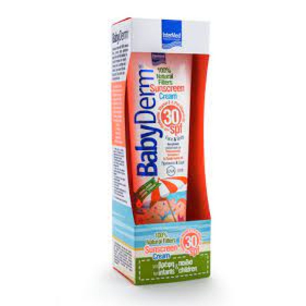 Intermed | BabyDerm Sunscreen Cream SPF30 | Αντηλιακό Γαλάκτωμα για Πρόσωπο & Σώμα, για Βρέφη & Παιδιά | 300ml