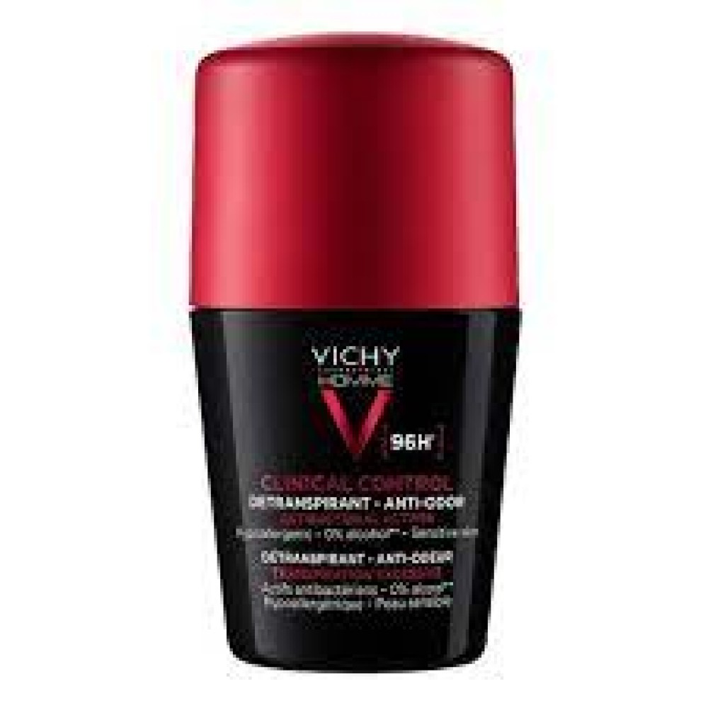 Vichy | Homme Clinical Control 96h Detranspirant | Anti-Odor Deodorant Roll-on | 50ml