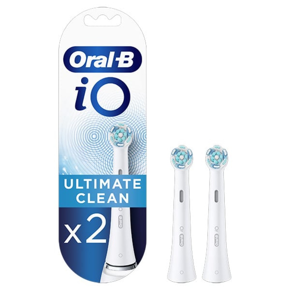 Oral-B | iO Ultimate Clean Brush Heads | Ανταλλακτικές Κεφαλές Βουρτσίσματος για Επαγγελματικό Καθαρισμό | 2τμχ