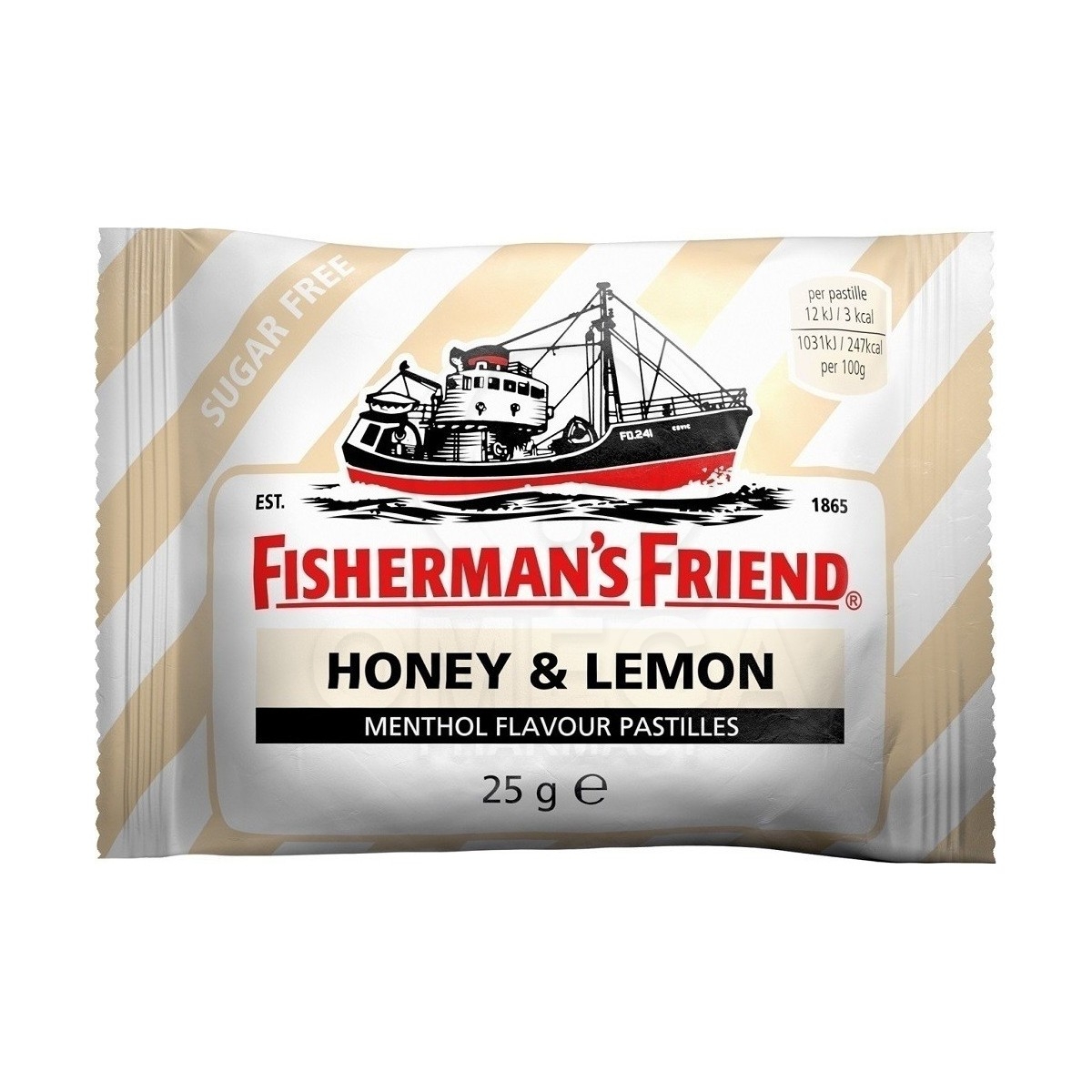 Fisherman\'s Friend | Καραμέλες με Μέλι και Λεμόνι & Άρωμα Μινθόλης | Χωρίς Προσθήκη Ζάχαρης | 25gr